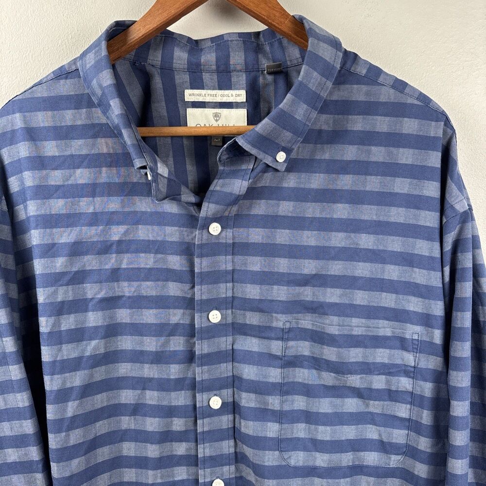 Oak Hill Long Sleeve Button Down Plaid Shirt-Men's 2XLT Wrinkle Free 100% Cotton